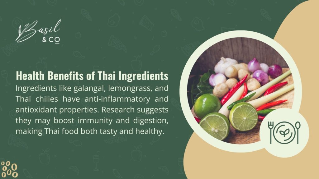 A colorful Thai dish with shrimp, cashews, and lime on a plate, showcasing a balance of sweet, sour, salty, spicy, and umami flavors.